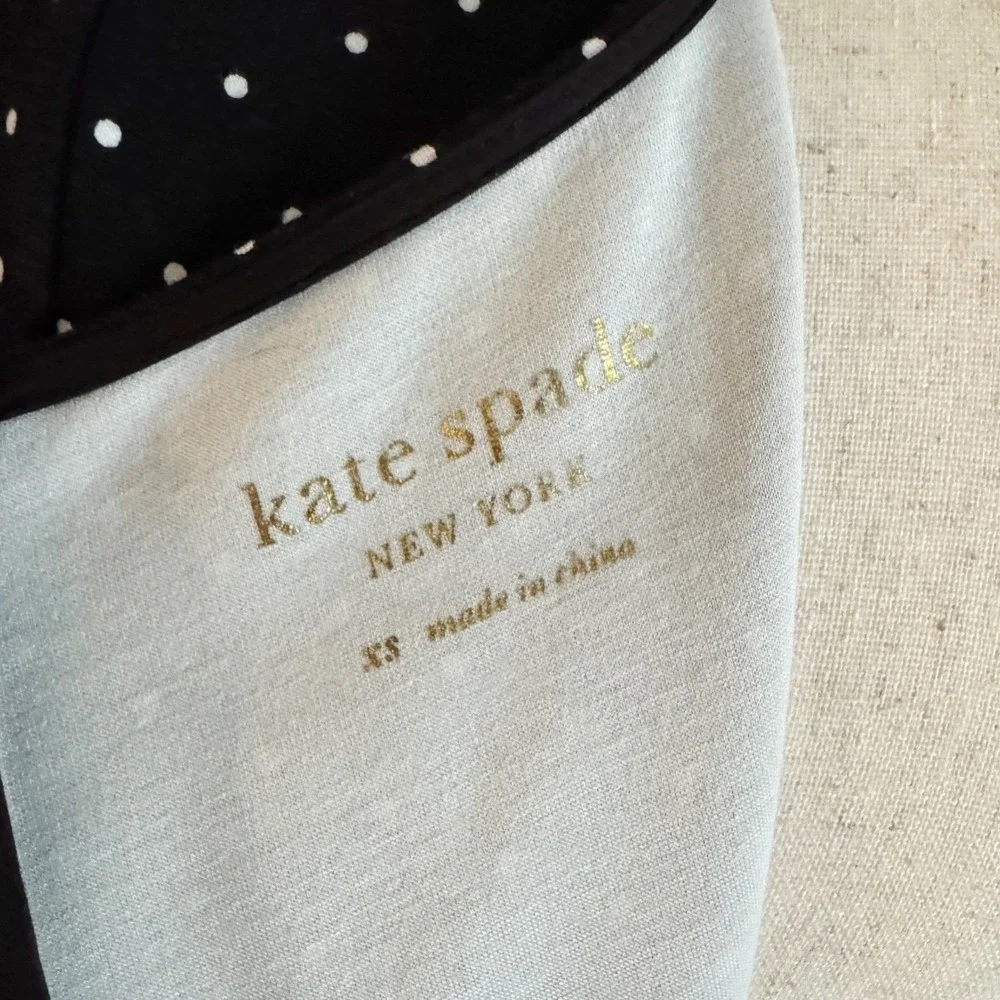 Kate Spade New York Larabee Dot Sz. XS 2 4 ponte Dress Black white Polka dot mod